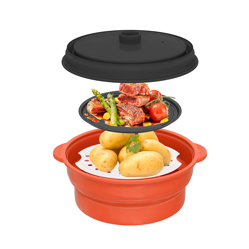 찜 및 베이킹용 전자레인지 접이식 그릇